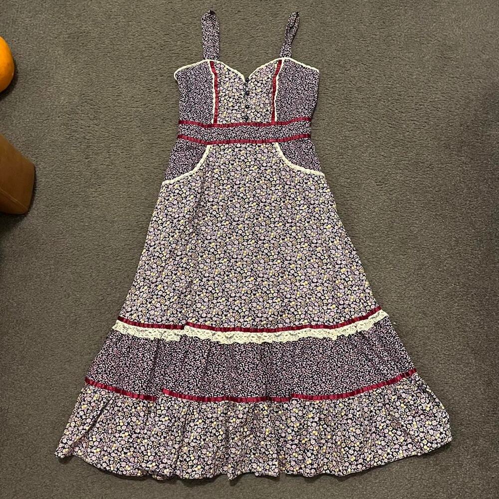 Vintage Gunne Sax Prairie Midi Dress - Picture 2 of 7
